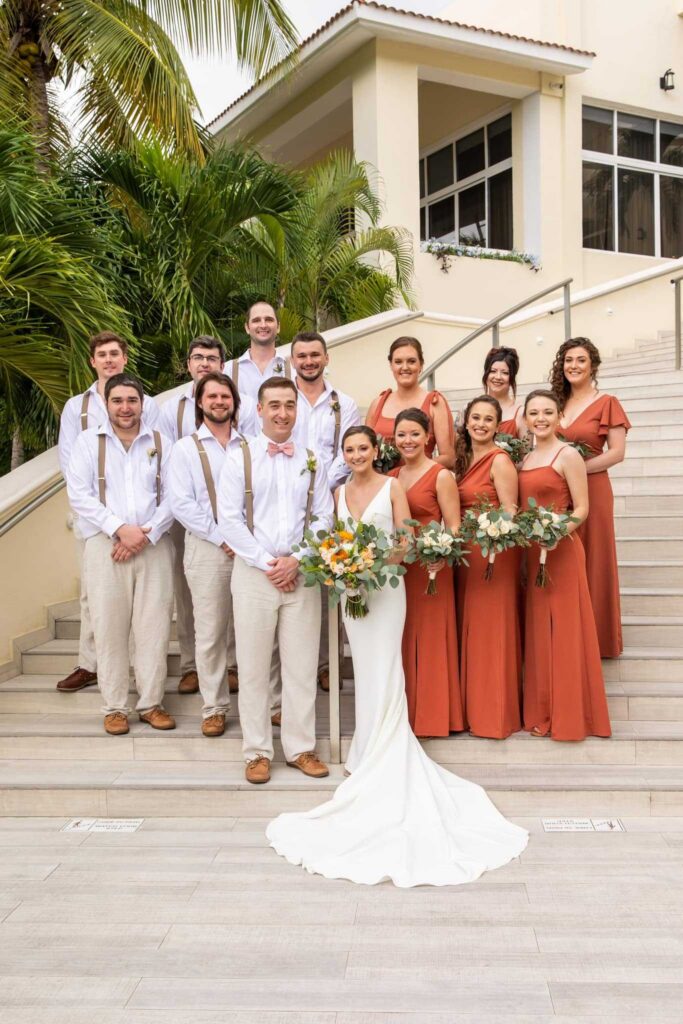 Bridal party photos at El Dorado Casitas Royale wedding