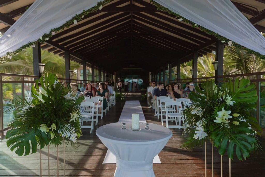 Pier Deck wedding ceremony setup at Generations Riviera Maya