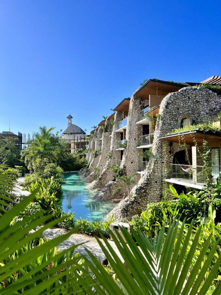 Unique pool and structure at Hotel Xcaret Arte in Riviera Maya, Mexico, one of the best all inclusive resorts for a honeymoon in Mexico​