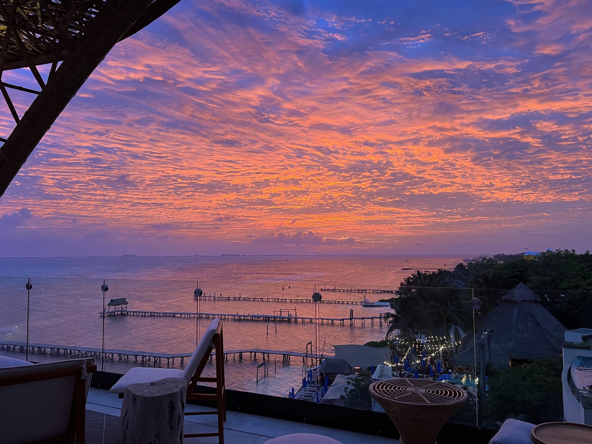 Sunset at Impression Isla Mujeres at Riviera Maya, best all inclusive resorts in Mexico for honeymoon​ trips