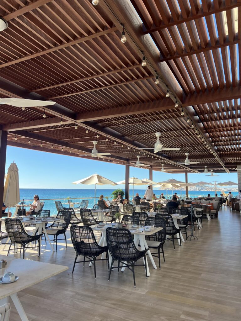 Oceanside restaurant at Le Blanc Spa Resort Cabo in Los Cabos, Mexico, an all inclusive honeymoon resort in Mexico​