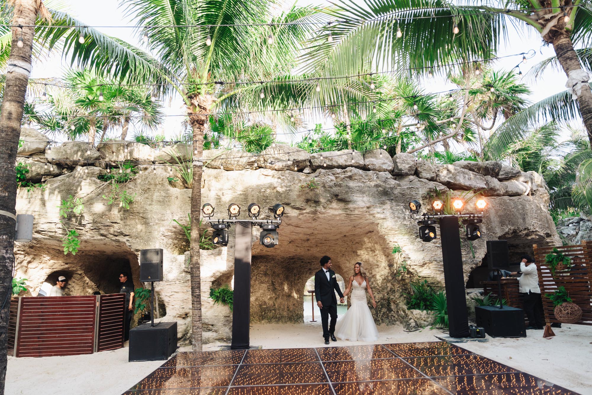 Couple celebrating at one of the best adults-only resorts for intimate destination weddings in Mexico