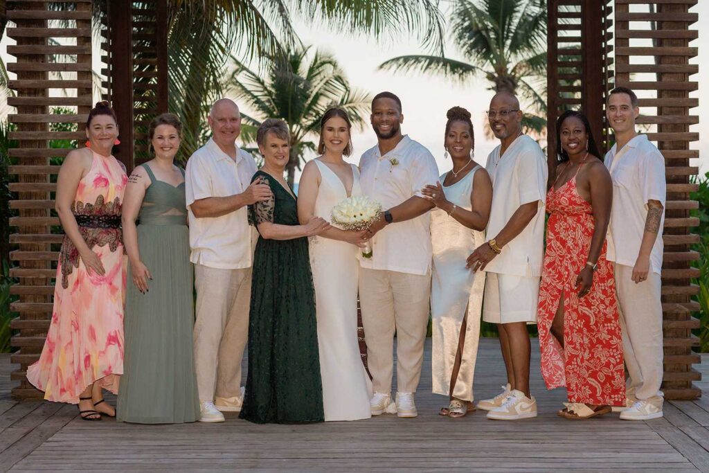Group photo following an intimate wedding celebration at Unico 2087